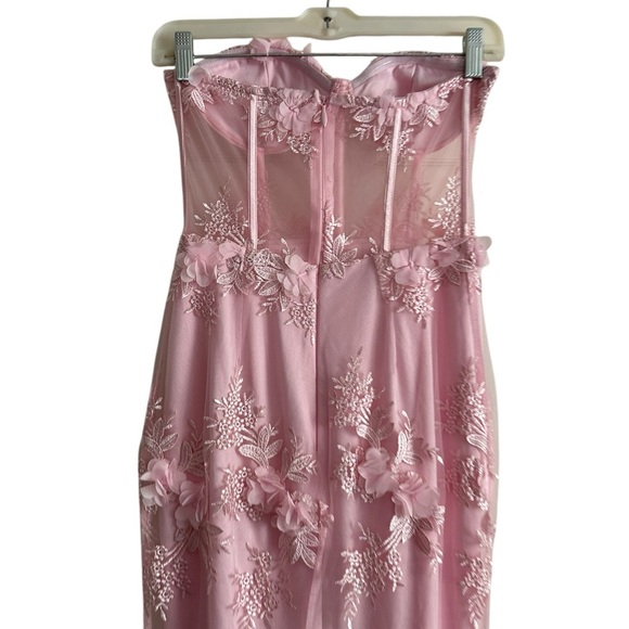 Lulus Radiant Expectations Pink Embroidered Floral Bustier Maxi Dress Size XS - Picture 6 of 17